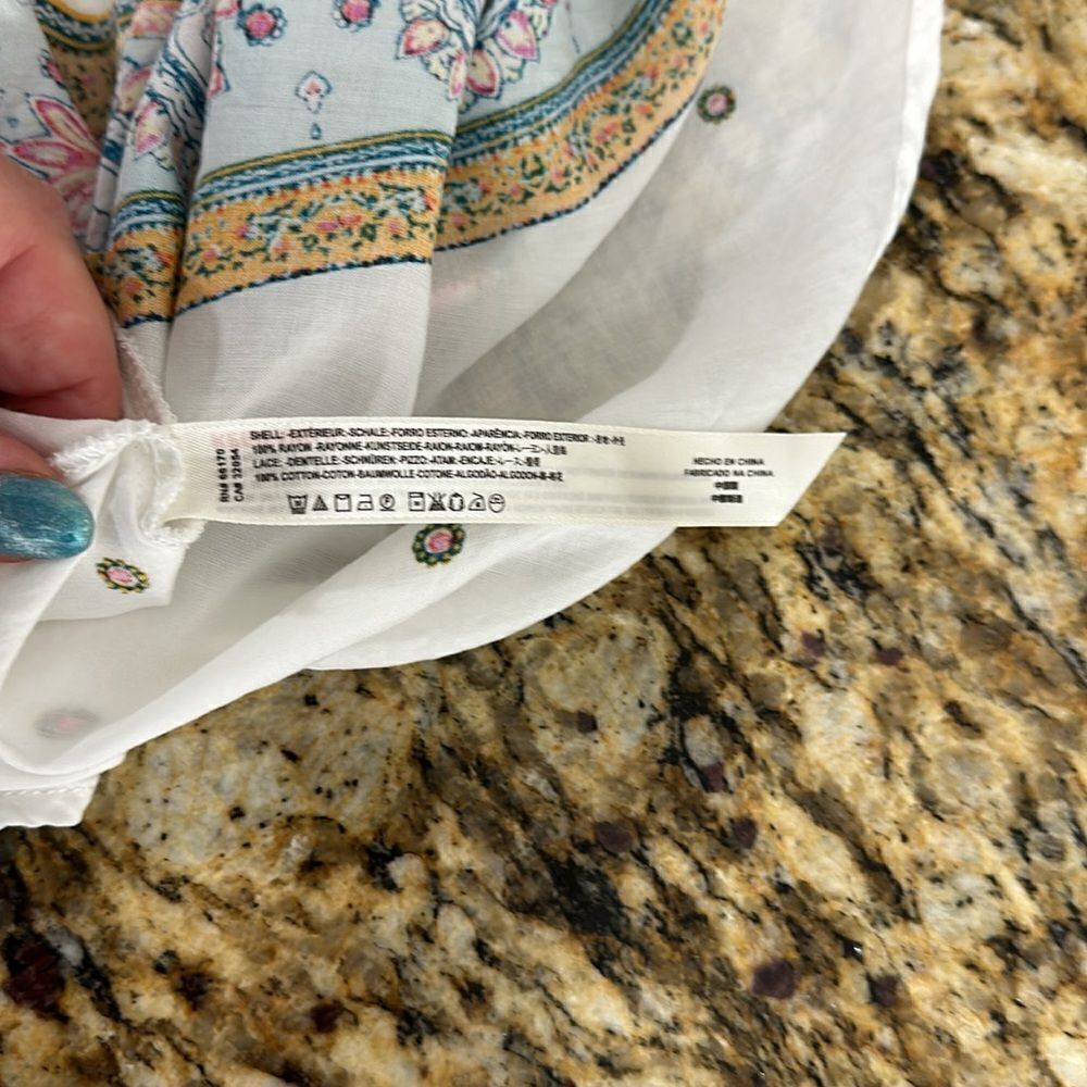Free People Intimately Darjeeling Printed Mini Slip Dress In Ivory Combo Size XS - Picture 9 of 11